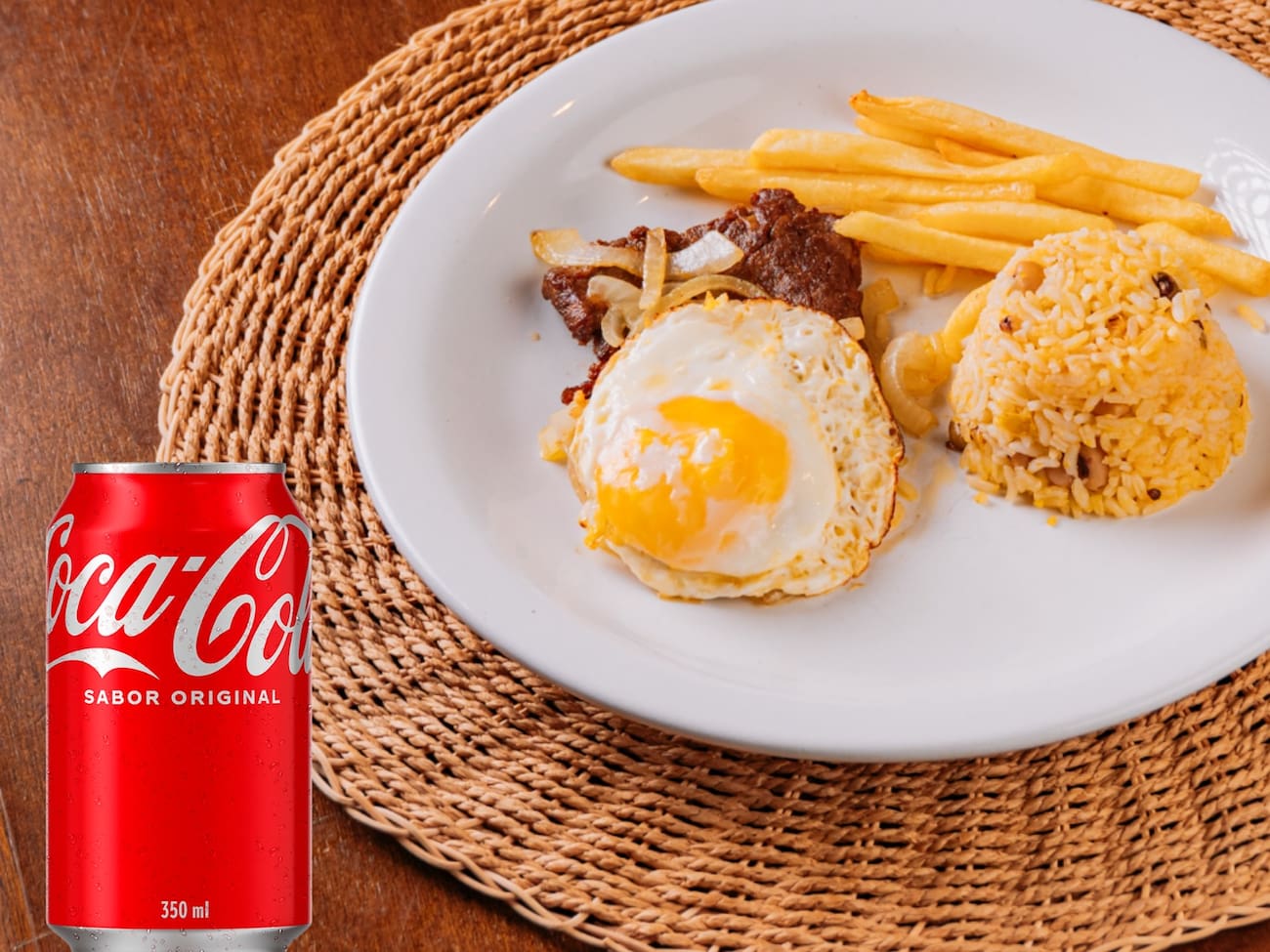 Combo: Executivo de Bife á Cavalo + Coca-Cola Original 350 ml